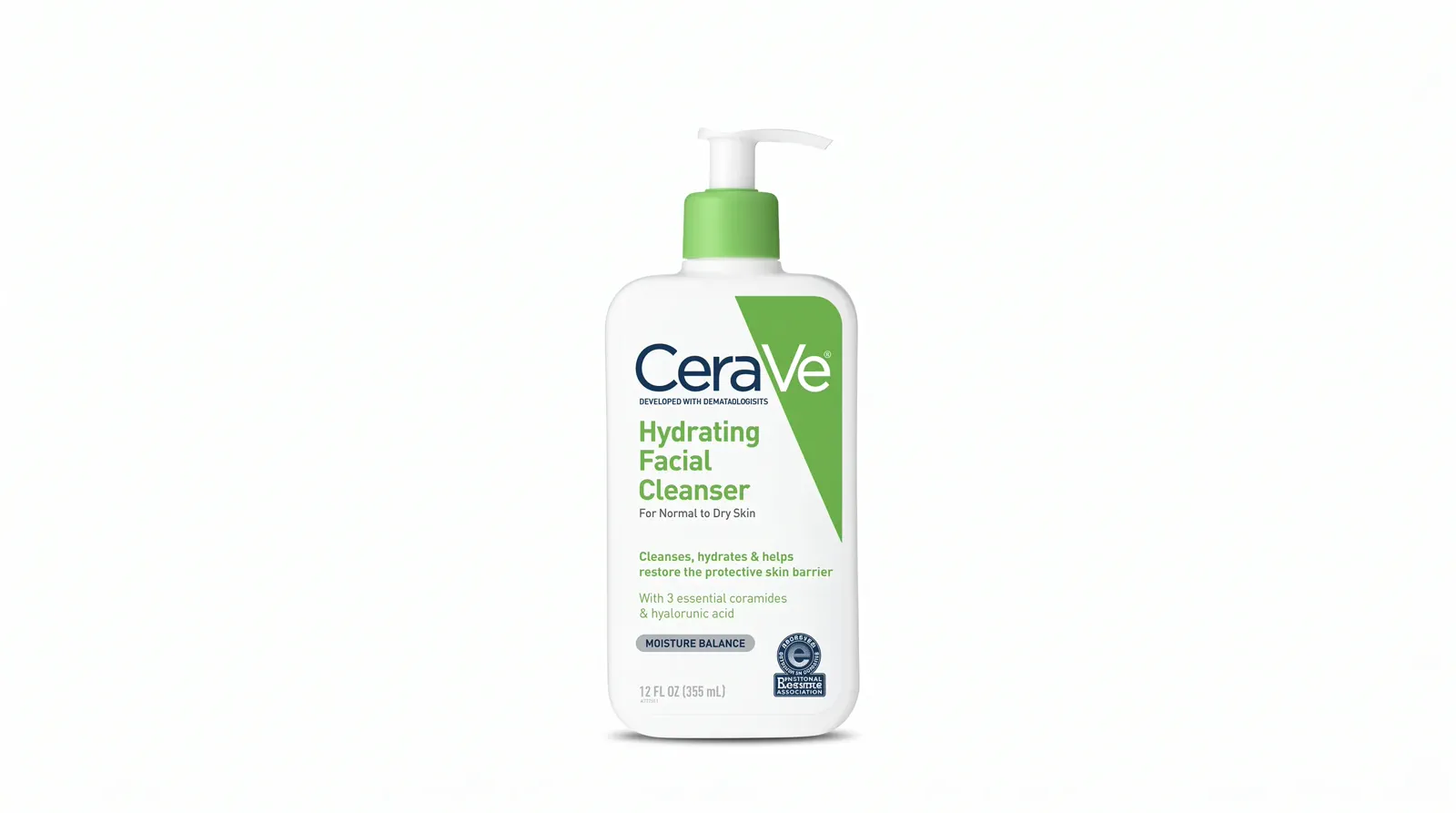The same pump-bottle cleanser on white with a tighter contact shadow for firmer grounding.